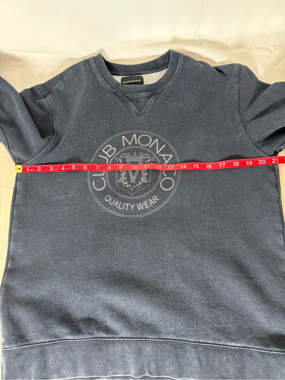 Club Monaco Heritage Navy Logo Crewneck Sweatshirt Size Large - Picture 4 of 10